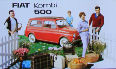 Fiat 500 Kombi Modellprogramm 1963 Automobilprospekt (7640)